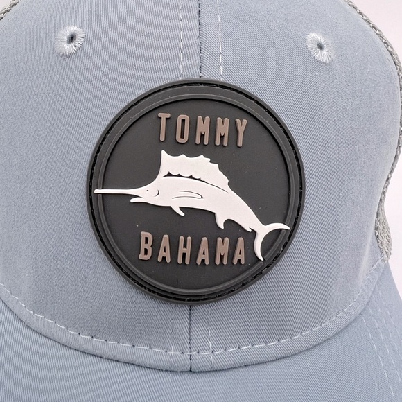 TOMMY BAHAMA CAP/HAT, 3D MARLON FISH LOGO IN RUBBER,TAUP-GREY HAT WITH GREY MESH - Picture 6 of 13